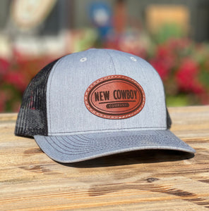 Grey/Black Leather Trucker